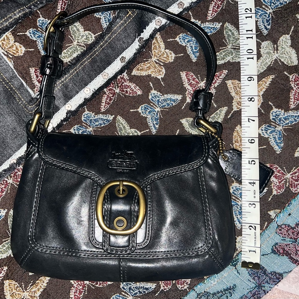 Coach Bleecker Legacy Tattersall Flap Shoulder Bag Black 11427 Y2K vintage EUC - Picture 5 of 16